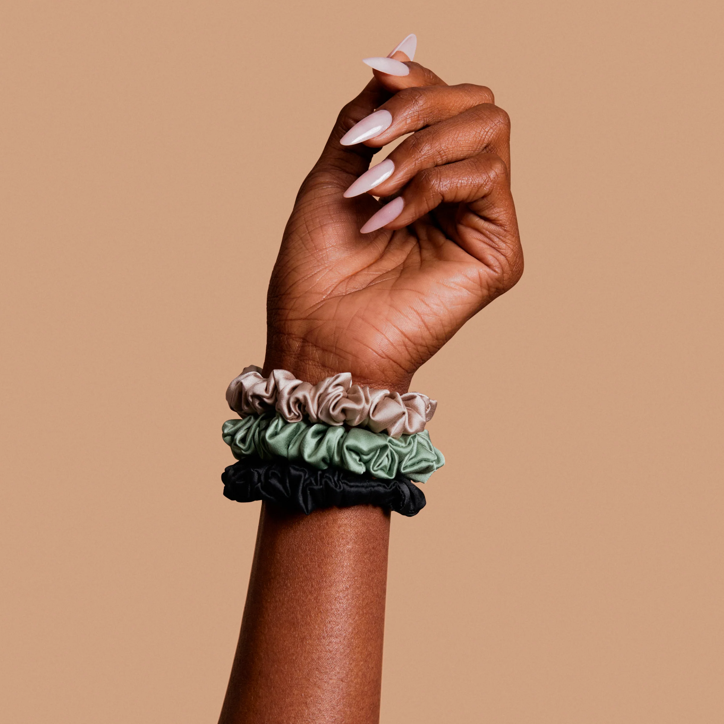 Vegan Silk Mini Scrunchies 3-Pack - Image 5